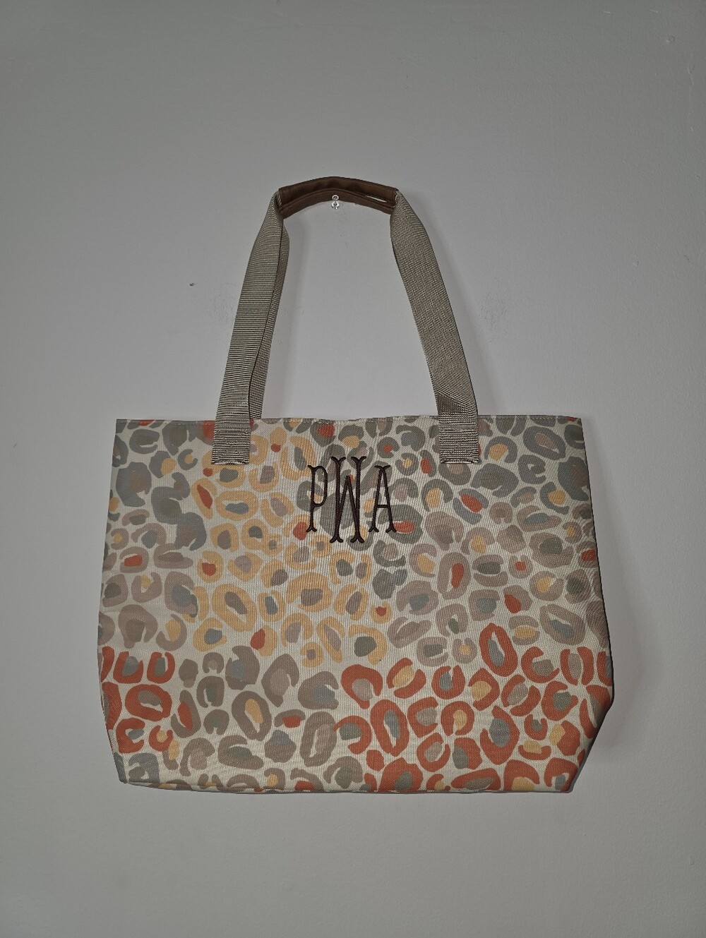 Marleylilly leopard print tote bag With customized embroidered